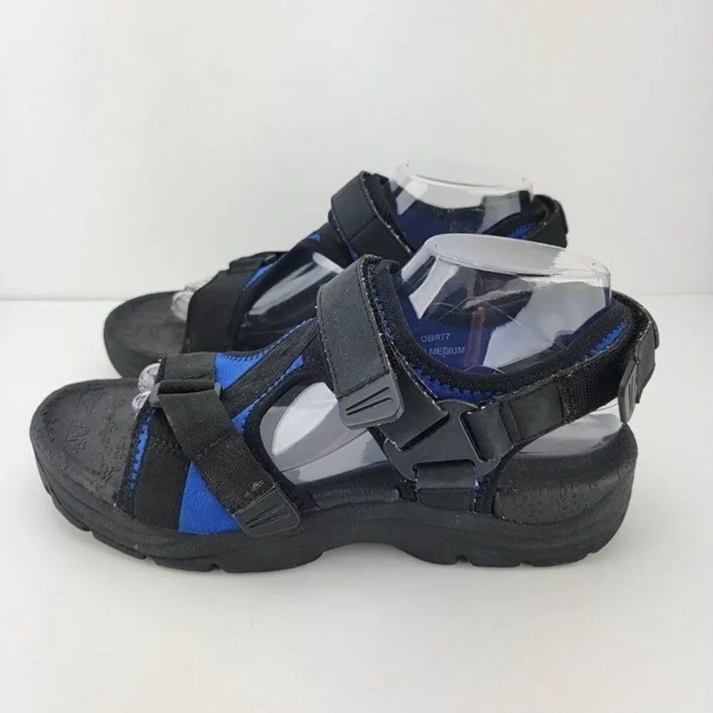 L.L. Bean Mens Size 8 Black Blue OBR77 Vintage Chunky 90's Water Hiking Sandals